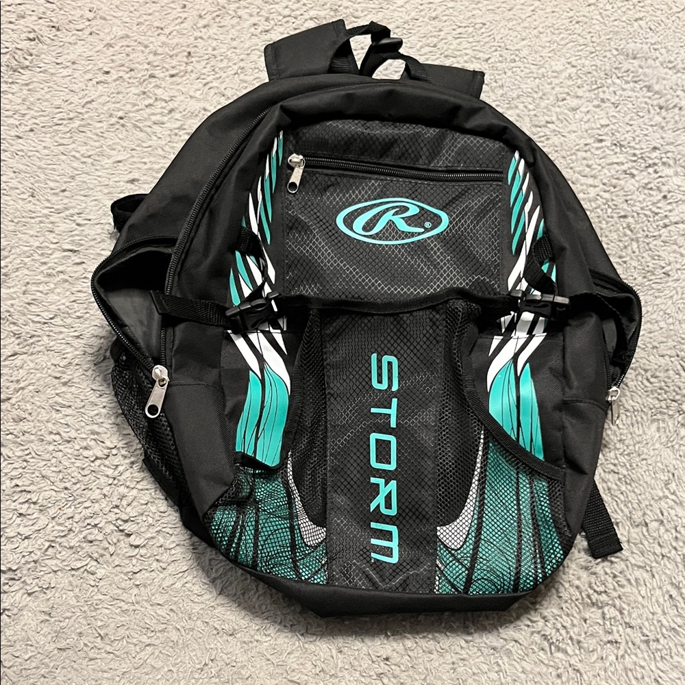 Rawlings Black Teal Storm Sports Backpack